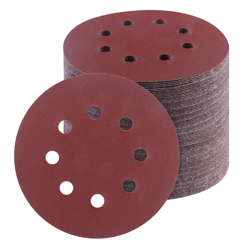 Vesagrin 50 PCS 5 Inch Sanding Discs 240 Grit, Round Hook and Loop Sandpaper for Random Orbital Sander - Image 1
